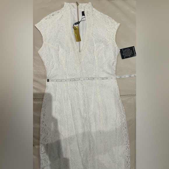 BOSTON PROPER White Lace Sleeveless Dress - Picture 7 of 9